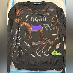 Cashmere and silk polo sweater